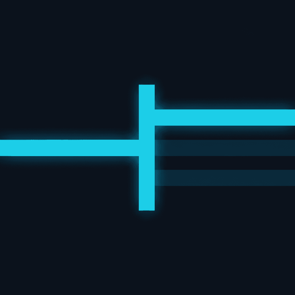 One request path entering an LLM gateway and splitting into three provider lanes, with a single lane lit and the other two dark